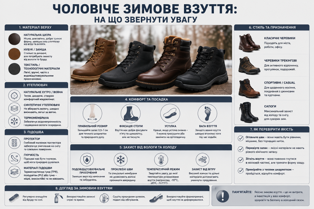 Чоловіче зимове взуття: на що звернути увагу